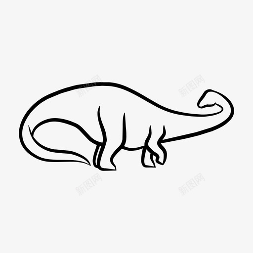 雷龙动物恐龙图标svg_新图网 https://ixintu.com 侏罗纪 动物 双龙 恐龙 恐龙中的佼佼者 雷龙