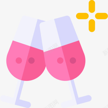 香槟妇女节9平淡图标图标