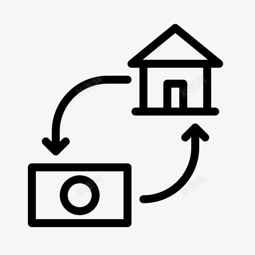 抵押房屋贷款图标svg_新图网 https://ixintu.com 房地产 房屋 抵押 财产 贷款
