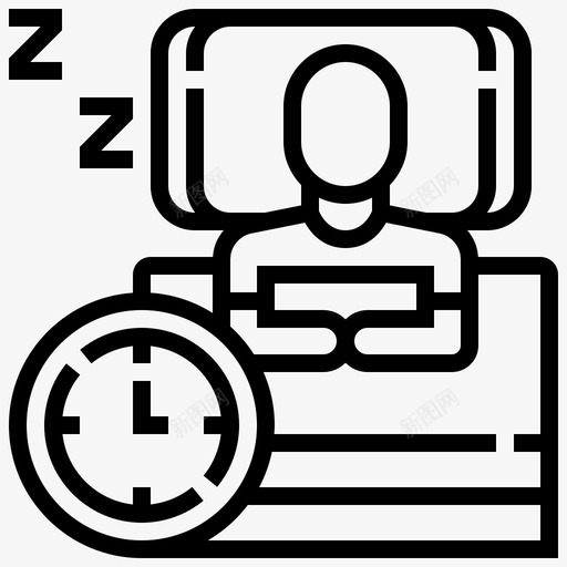 睡眠时间睡觉放松图标svg_新图网 https://ixintu.com 休息 放松 时间管理线 睡眠时间 睡觉