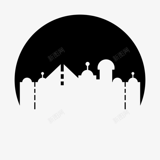 天际线建筑城市图标svg_新图网 https://ixintu.com 城市 城市圈形状 城镇 天际线 建筑