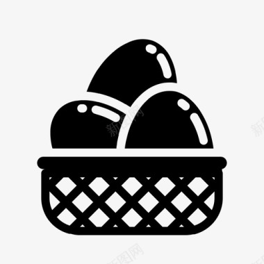 鸡蛋篮子复活节春天图标图标