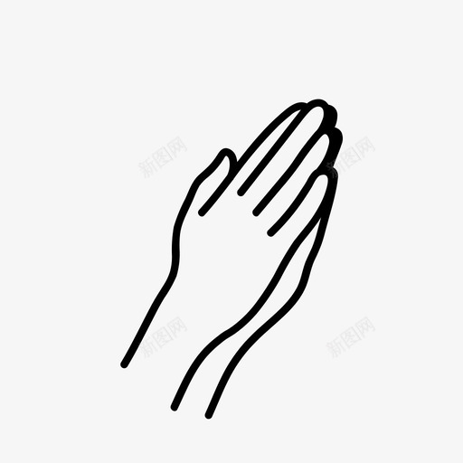 祈祷的手手势手掌图标svg_新图网 https://ixintu.com 一起 合掌 手势 手掌 祈祷
