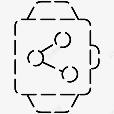 社交媒体共享智能手表图标图标