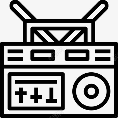 收音机嘻哈9线性图标图标