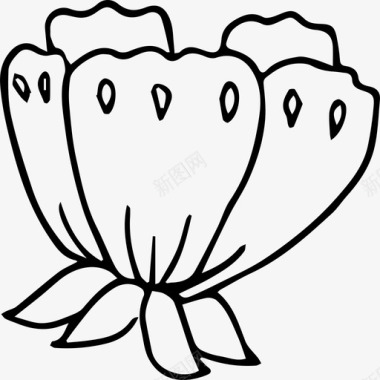 手绘花叶子植物图标图标
