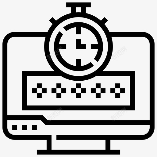 密码计算机编码图标svg_新图网 https://ixintu.com 保护 安全 密码 时间管理 线路 编码 计算机