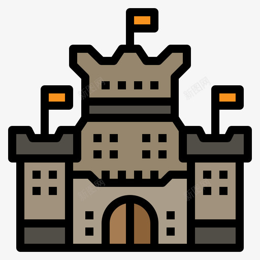 城堡56号楼线性颜色图标svg_新图网 https://ixintu.com 56号楼 城堡 线性 颜色