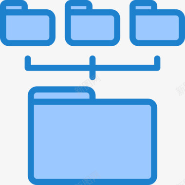 文件夹数据和网络5蓝色图标图标