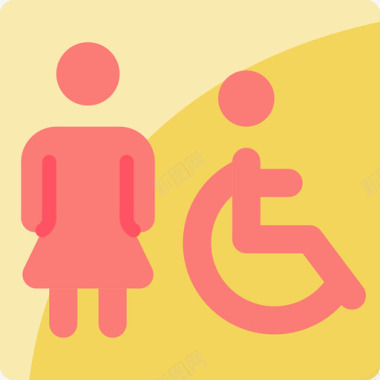 残疾人无障碍3平坦图标图标
