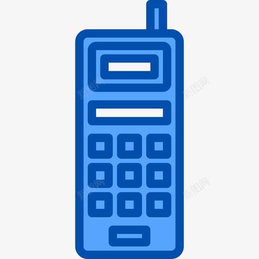 手机复古小工具6蓝色图标svg_新图网 https://ixintu.com 复古 小工 工具 手机 蓝色