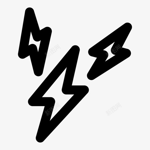 闪电力量风暴图标svg_新图网 https://ixintu.com 力量 强大 闪电 风暴