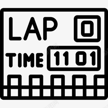 圈赛车运动10直线型图标图标