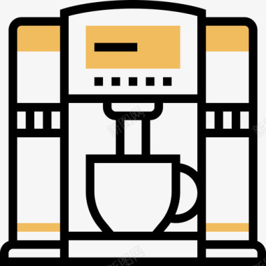 咖啡机家电8黄影图标图标
