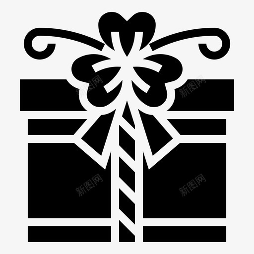 礼物生日盒子图标svg_新图网 https://ixintu.com stpatrickdayglyph 圣诞节 惊喜 生日 盒子 礼物