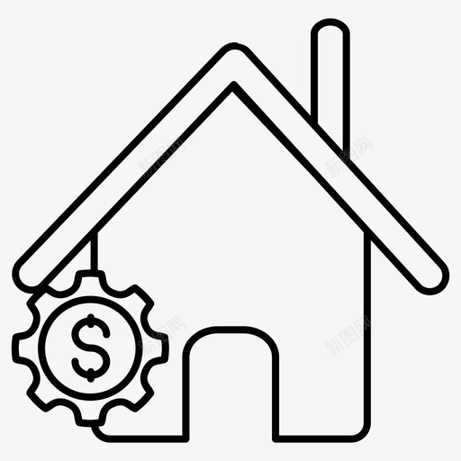 卖房子公告房地产图标svg_新图网 https://ixintu.com 公告 卖房子 房地产