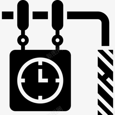 时钟铁路16字形图标图标