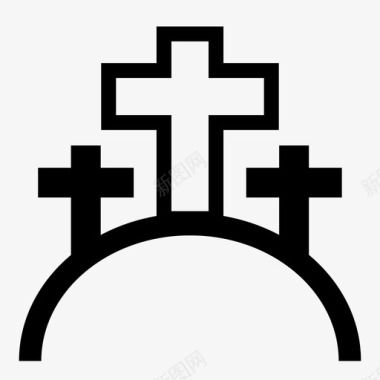 加略山十字架复活节图标图标