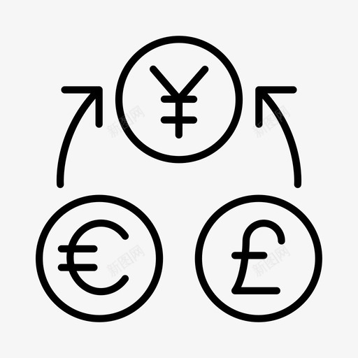 货币兑换银行金融图标svg_新图网 https://ixintu.com 外币 货币兑换 金融 银行