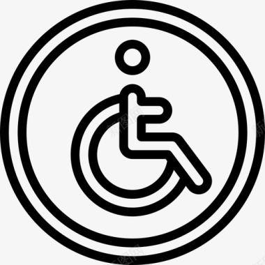 轮椅无障碍线性图标图标