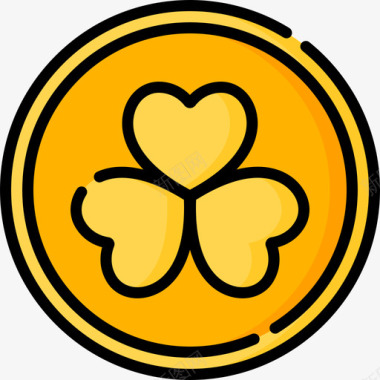 爱尔兰硬币6线形颜色图标图标