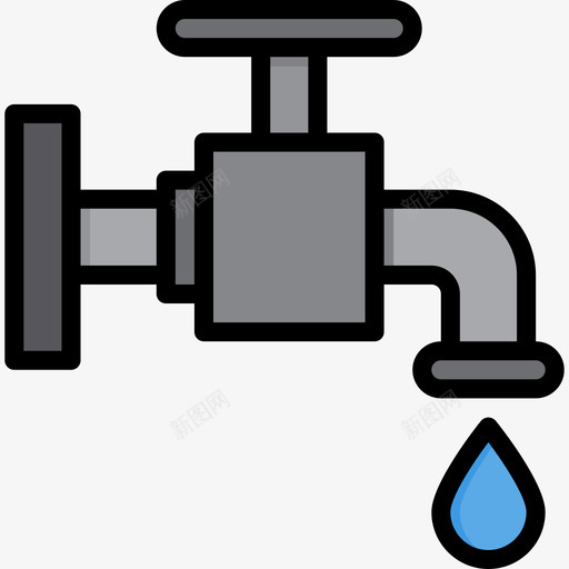 水龙头花园12线性颜色图标svg_新图网 https://ixintu.com 水龙头 线性颜色 花园12