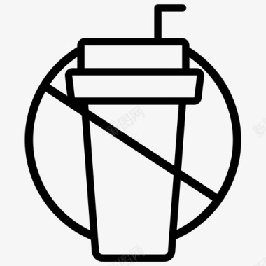 没有塑料杯生态环境图标图标
