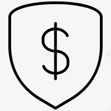 保护金钱盾牌图标图标