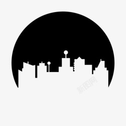 城市圈天际线建筑城市图标高清图片