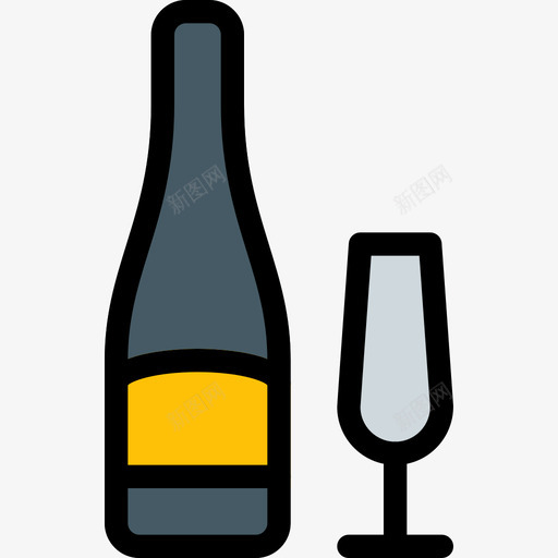 香槟派对活动6直线颜色图标svg_新图网 https://ixintu.com 活动 派对 直线 颜色 香槟