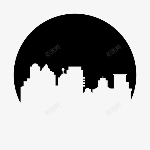 城市建筑市中心图标svg_新图网 https://ixintu.com 城市 城市圈形状 塔楼 天际线 市中心 建筑