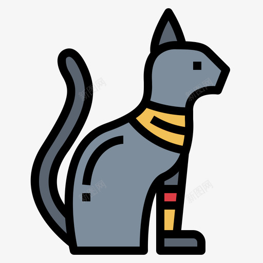 猫埃及29线形颜色图标svg_新图网 https://ixintu.com 埃及 线形 颜色