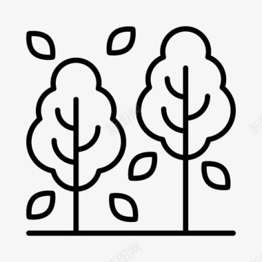 秋树植物学环境图标图标