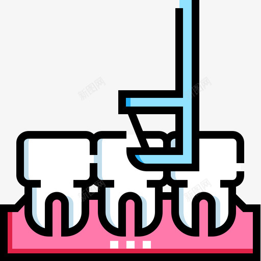 牙线牙医26线颜色图标svg_新图网 https://ixintu.com 牙医 牙线 颜色