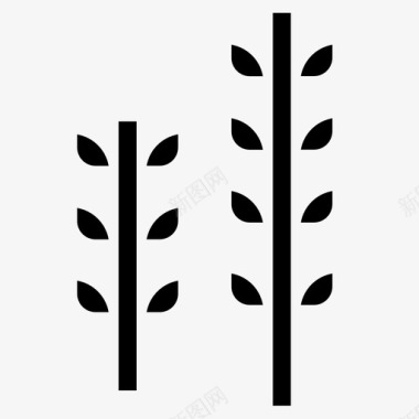 小麦自然64字形图标图标