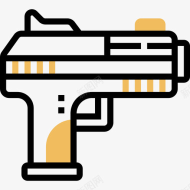 彩弹枪彩弹枪和bb枪黄影图标图标