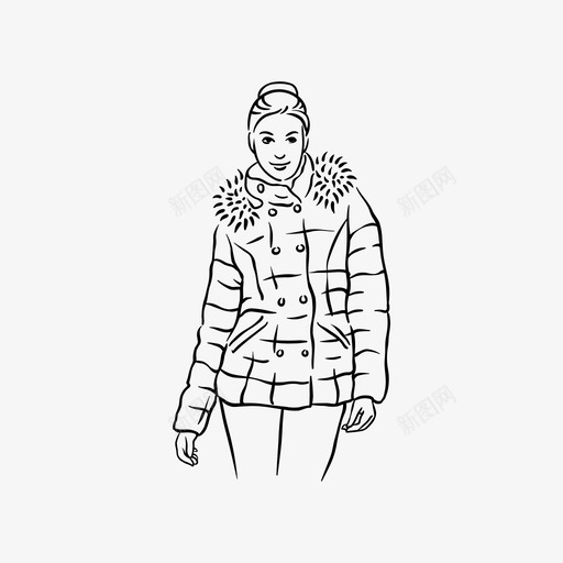 女人穿夹克外套时尚图标svg_新图网 https://ixintu.com 冬天 外套 夹克 女人 时尚