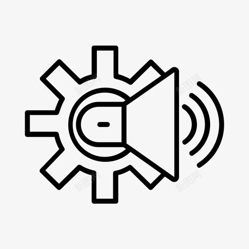 音量设置音频齿轮图标svg_新图网 https://ixintu.com 选项 音量设置 音频 齿轮