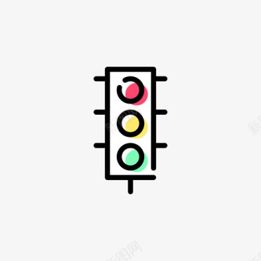 红绿灯交通2线颜色图标图标