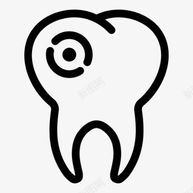 龋齿蛀牙裂缝图标图标
