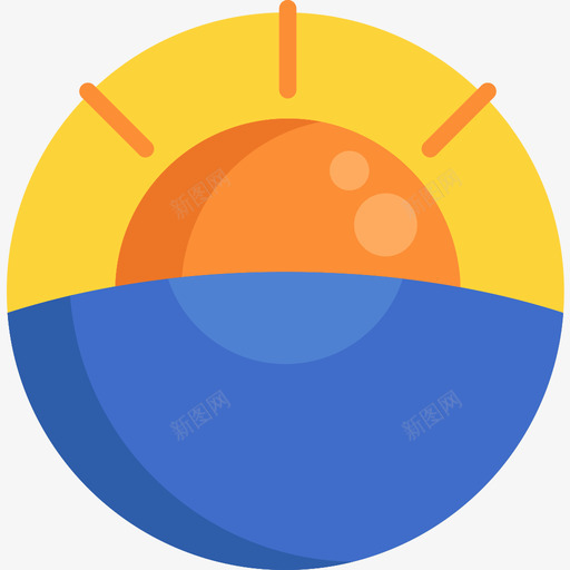 日出天气198平坦图标svg_新图网 https://ixintu.com 天气 平坦 日出