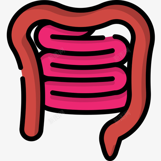 肠道医学148线颜色图标svg_新图网 https://ixintu.com 医学148 手绘 线颜色 肠道