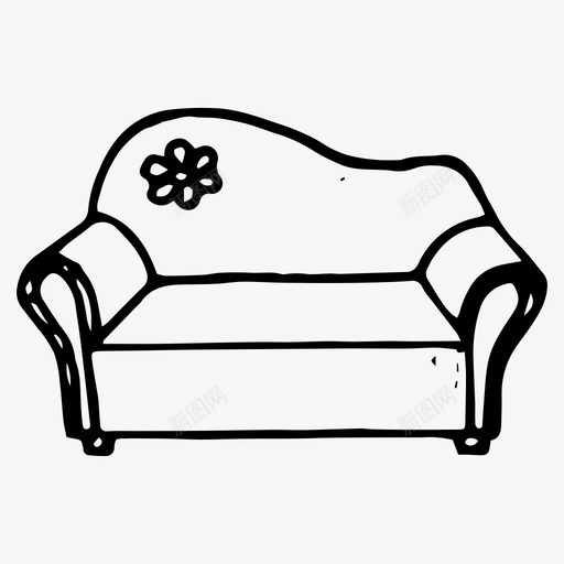沙发家具手绘图标svg_新图网 https://ixintu.com 家具 房子 手绘 沙发
