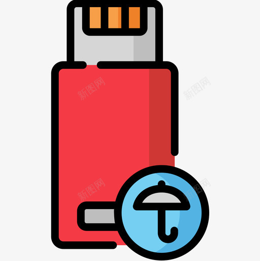 Pendrive保护安全4线性颜色图标svg_新图网 https://ixintu.com Pendrive 保护安全4 线性颜色