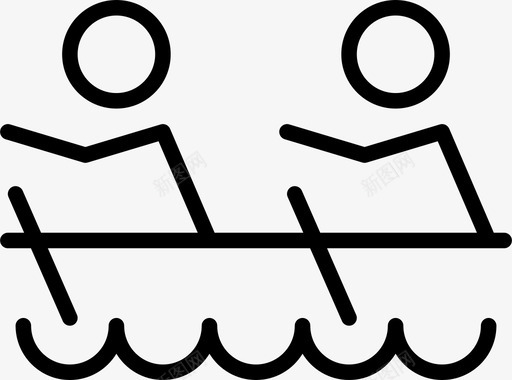 划船双人水图标图标