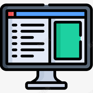 计算机用户体验2线性颜色图标图标