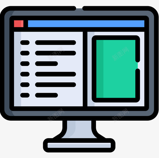 计算机用户体验2线性颜色图标svg_新图网 https://ixintu.com 用户体验2 线性颜色 计算机
