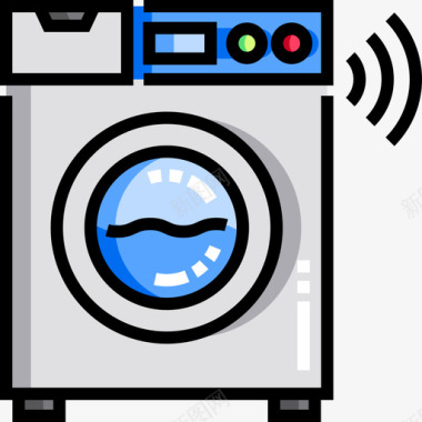 洗衣机domotics10线性颜色图标图标