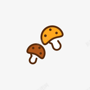 蘑菇烧烤和烧烤2线性颜色图标图标