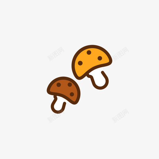 蘑菇烧烤和烧烤2线性颜色图标svg_新图网 https://ixintu.com 烧烤 线性 蘑菇 颜色